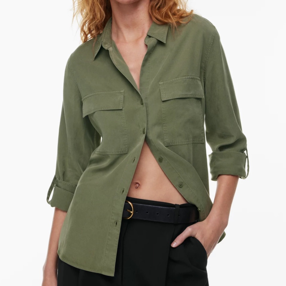 Nwt Aritzia Color Army Green Utility Shirt
